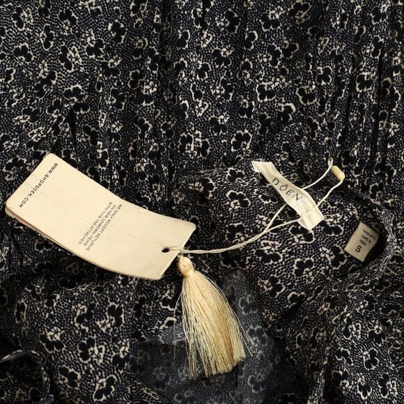 DOEN Hawthorne Maxi Dress Floral Printed Ruffle Long Sleeve Beach S NWT - Picture 7 of 7